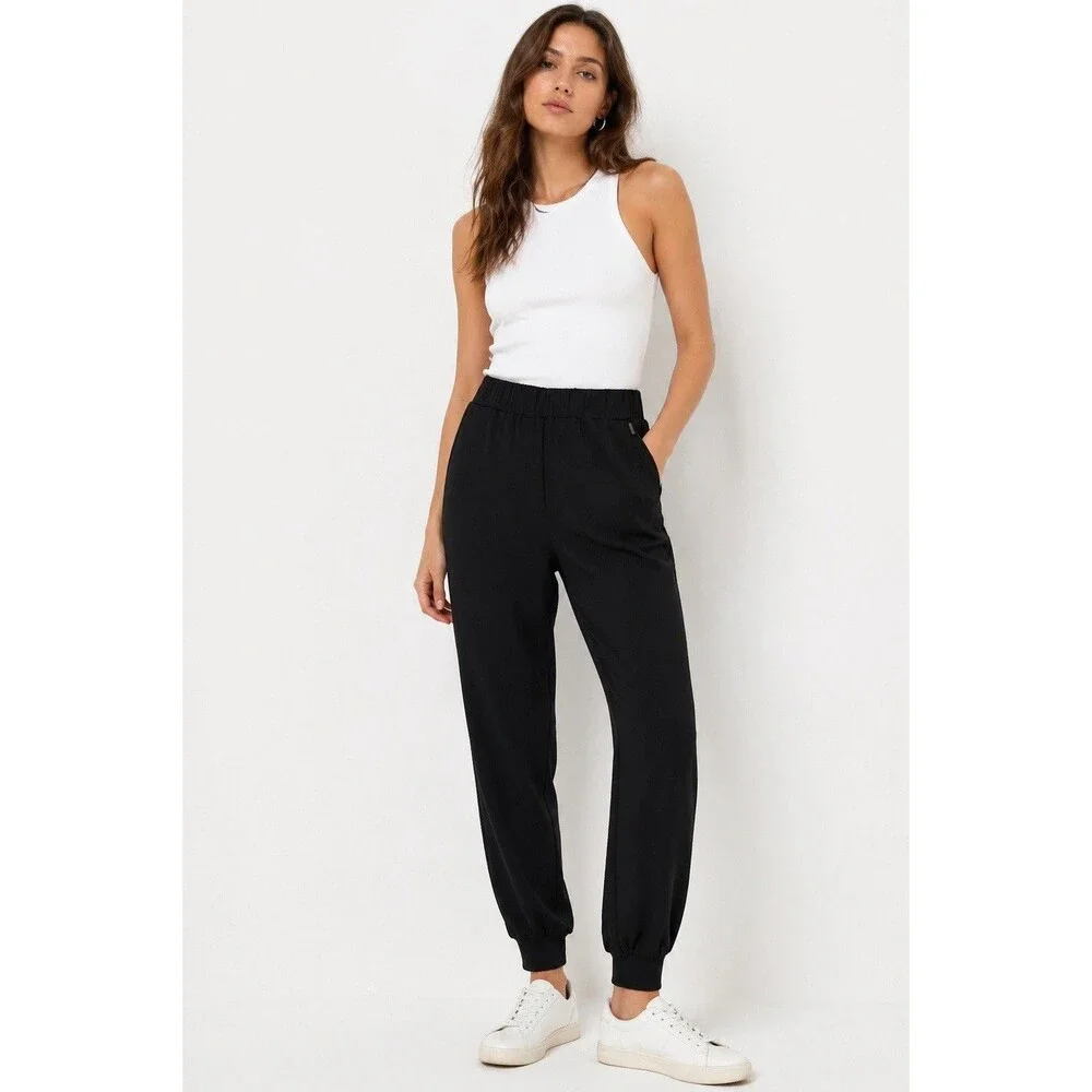 ALLSAINTS Tia Jogger Trousers High Rise Black Tailored Chic Minimalist Edgy Luxe